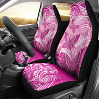 Polynesia Breast Cancer Awareness Car Seat Cover Think Pink Ribbon Polynesian Butterflies