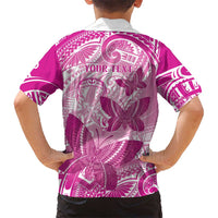 Personalised Polynesia Breast Cancer Awareness Family Matching Summer Maxi Dress and Hawaiian Shirt Think Pink Ribbon Polynesian Butterflies LT14 - Polynesian Pride