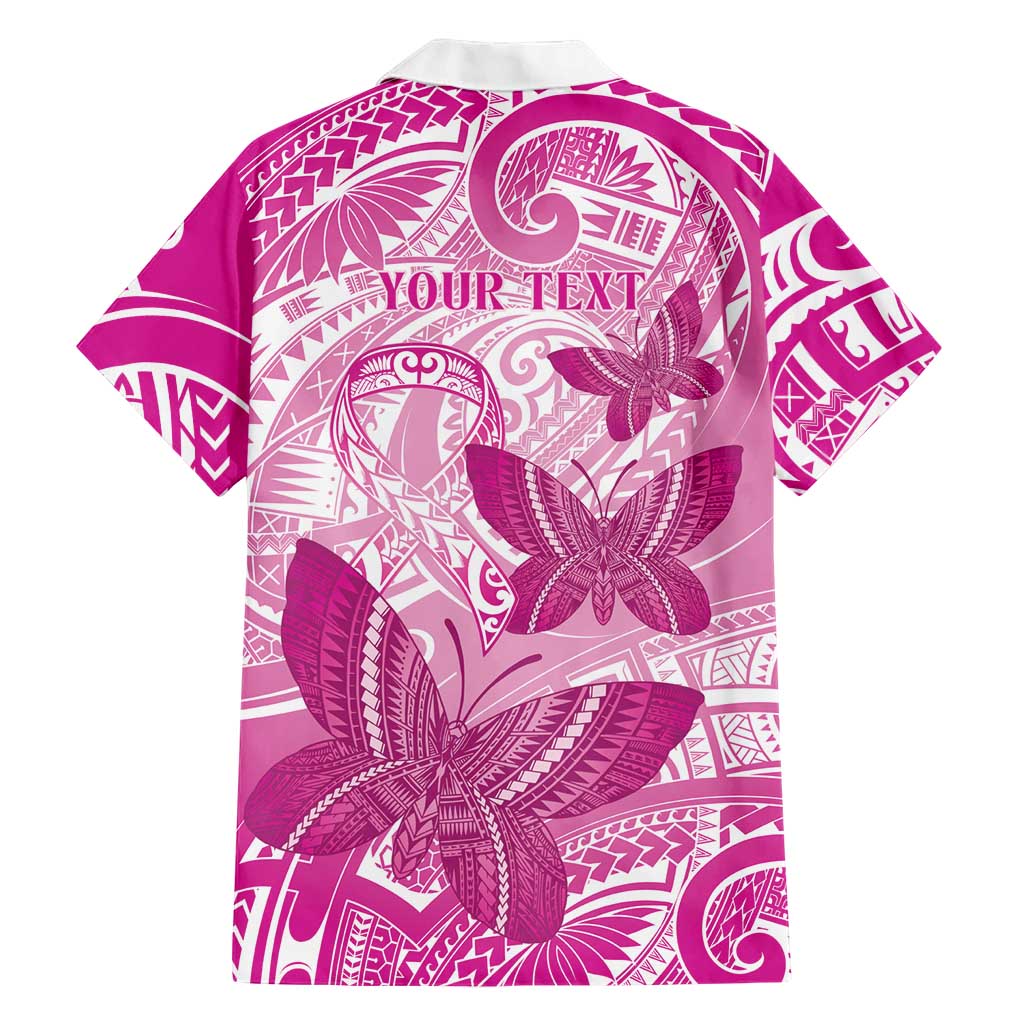 Personalised Polynesia Breast Cancer Awareness Family Matching Summer Maxi Dress and Hawaiian Shirt Think Pink Ribbon Polynesian Butterflies LT14 - Polynesian Pride