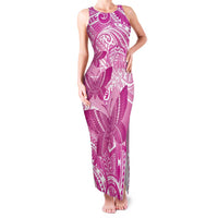 Personalised Polynesia Breast Cancer Awareness Family Matching Tank Maxi Dress and Hawaiian Shirt Think Pink Ribbon Polynesian Butterflies LT14 Mom's Dress Pink - Polynesian Pride