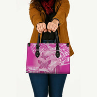 Polynesia Breast Cancer Awareness Leather Bag Think Pink Ribbon Polynesian Butterflies