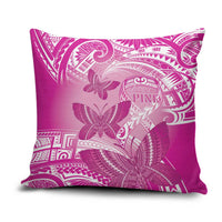 Polynesia Breast Cancer Awareness Pillow Cover Think Pink Ribbon Polynesian Butterflies