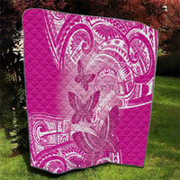 Polynesia Breast Cancer Awareness Quilt Think Pink Ribbon Polynesian Butterflies