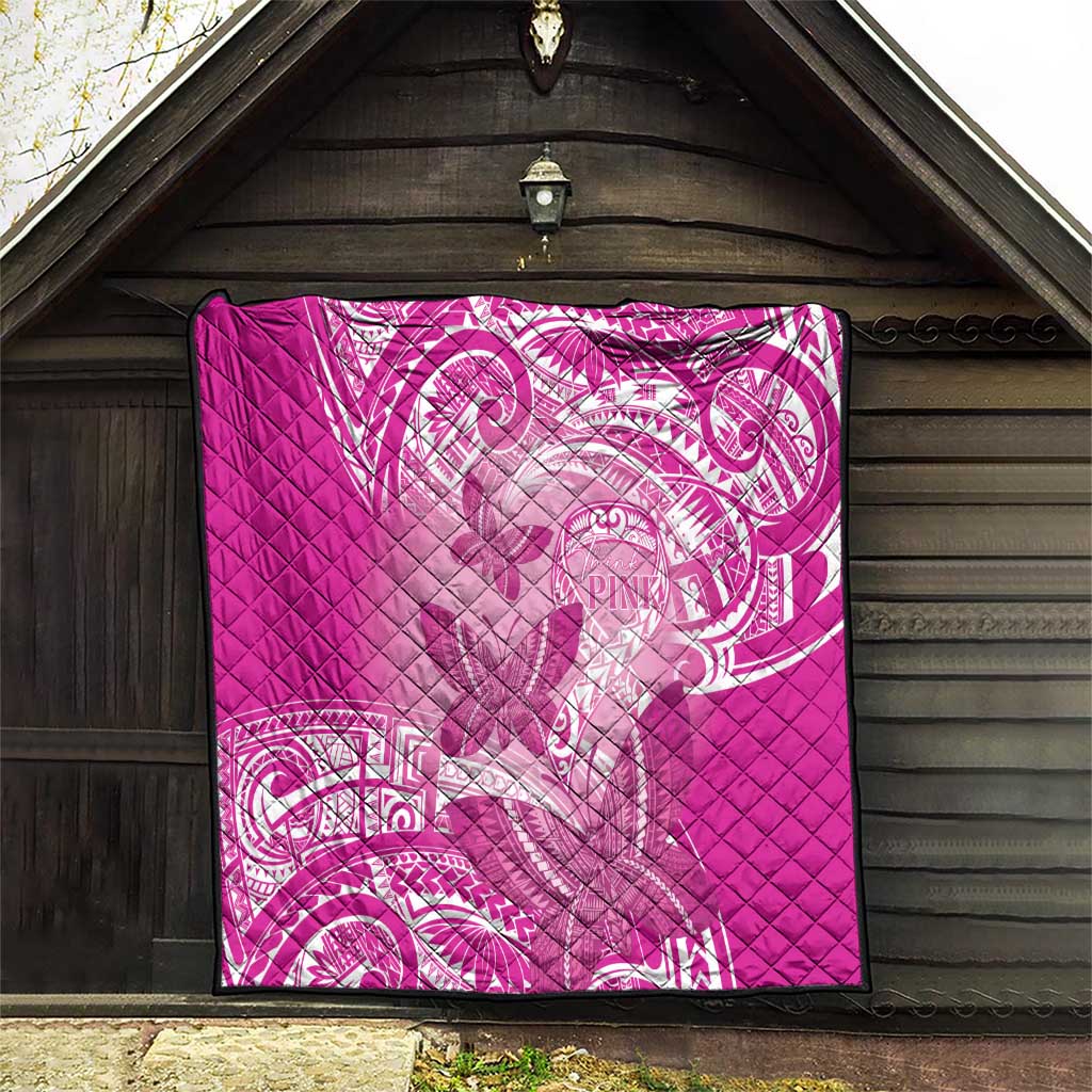 Polynesia Breast Cancer Awareness Quilt Think Pink Ribbon Polynesian Butterflies