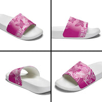 Polynesia Breast Cancer Awareness Slide Sandals Think Pink Ribbon Polynesian Butterflies