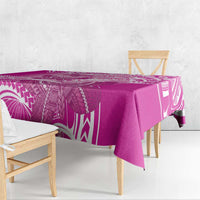 Polynesia Breast Cancer Awareness Tablecloth Think Pink Ribbon Polynesian Butterflies