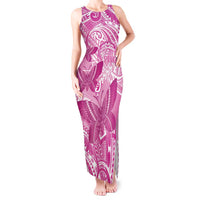 Personalised Polynesia Breast Cancer Awareness Tank Maxi Dress Think Pink Ribbon Polynesian Butterflies