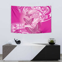 Polynesia Breast Cancer Awareness Tapestry Think Pink Ribbon Polynesian Butterflies