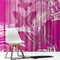 Polynesia Breast Cancer Awareness Window Curtain Think Pink Ribbon Polynesian Butterflies