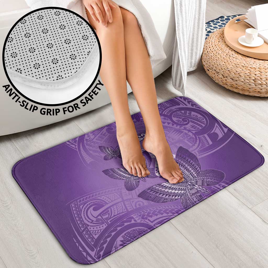 Polynesia Lupus Awareness Month Bathroom Set Warrior Purple Ribbon Polynesian Butterflies