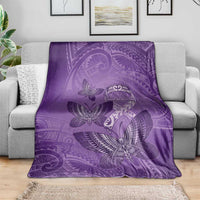 Polynesia Lupus Awareness Month Blanket Warrior Purple Ribbon Polynesian Butterflies