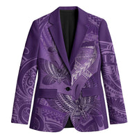 Personalised Polynesia Lupus Awareness Month Blazer Warrior Purple Ribbon Polynesian Butterflies