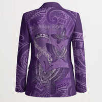 Personalised Polynesia Lupus Awareness Month Blazer Warrior Purple Ribbon Polynesian Butterflies