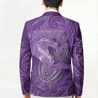 Personalised Polynesia Lupus Awareness Month Blazer Warrior Purple Ribbon Polynesian Butterflies