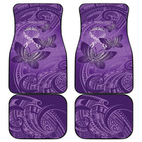Personalised Polynesia Lupus Awareness Month Car Mats Warrior Purple Ribbon Polynesian Butterflies