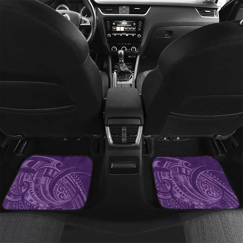 Personalised Polynesia Lupus Awareness Month Car Mats Warrior Purple Ribbon Polynesian Butterflies