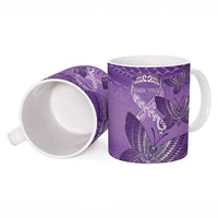 Personalised Polynesia Lupus Awareness Month Ceramic Mug Warrior Purple Ribbon Polynesian Butterflies