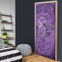 Personalised Polynesia Lupus Awareness Month Door Cover Warrior Purple Ribbon Polynesian Butterflies