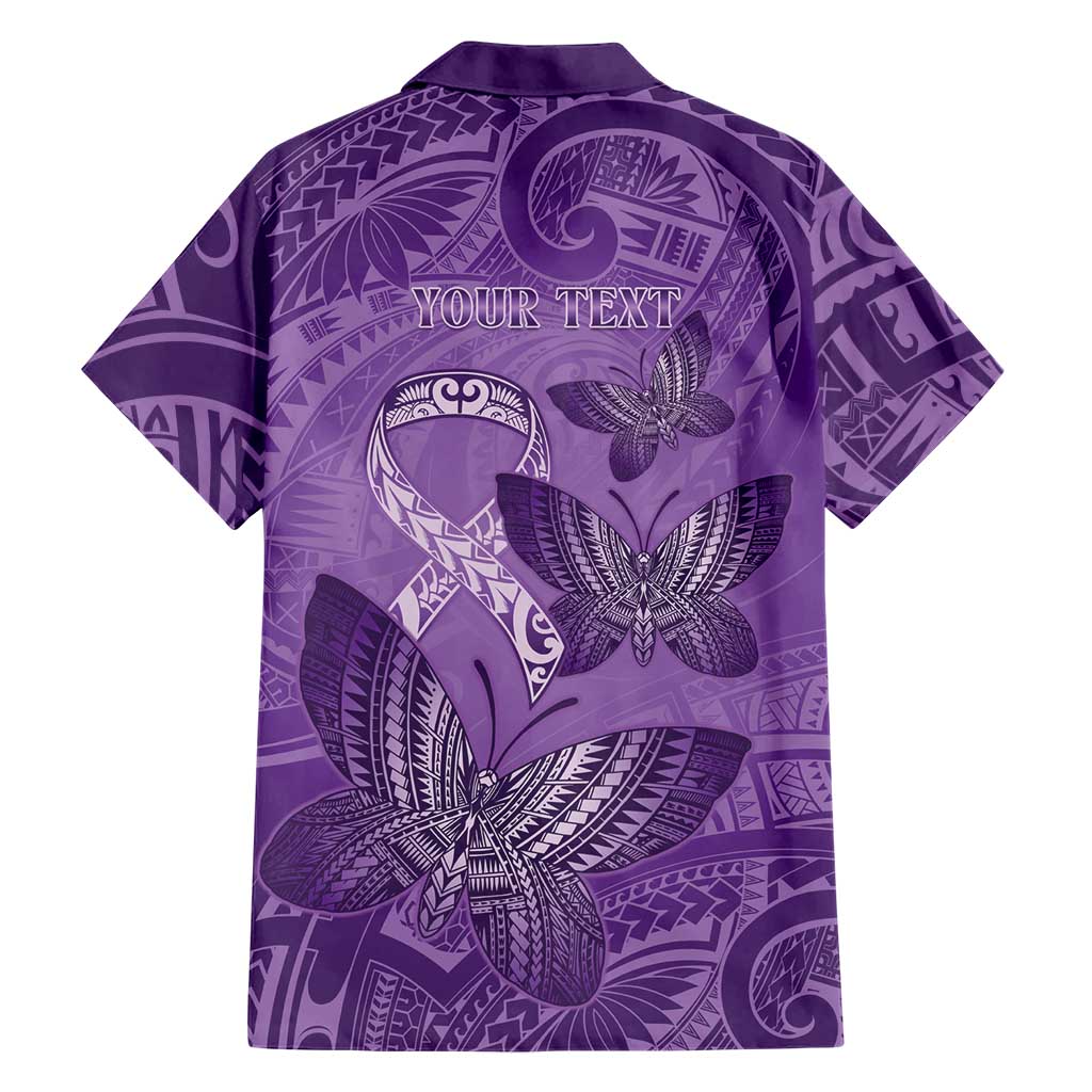 Personalised Polynesia Lupus Awareness Month Family Matching Long Sleeve Bodycon Dress and Hawaiian Shirt Warrior Purple Ribbon Polynesian Butterflies LT14 - Polynesian Pride