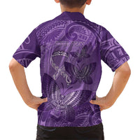 Personalised Polynesia Lupus Awareness Month Family Matching Tank Maxi Dress and Hawaiian Shirt Warrior Purple Ribbon Polynesian Butterflies LT14 - Polynesian Pride