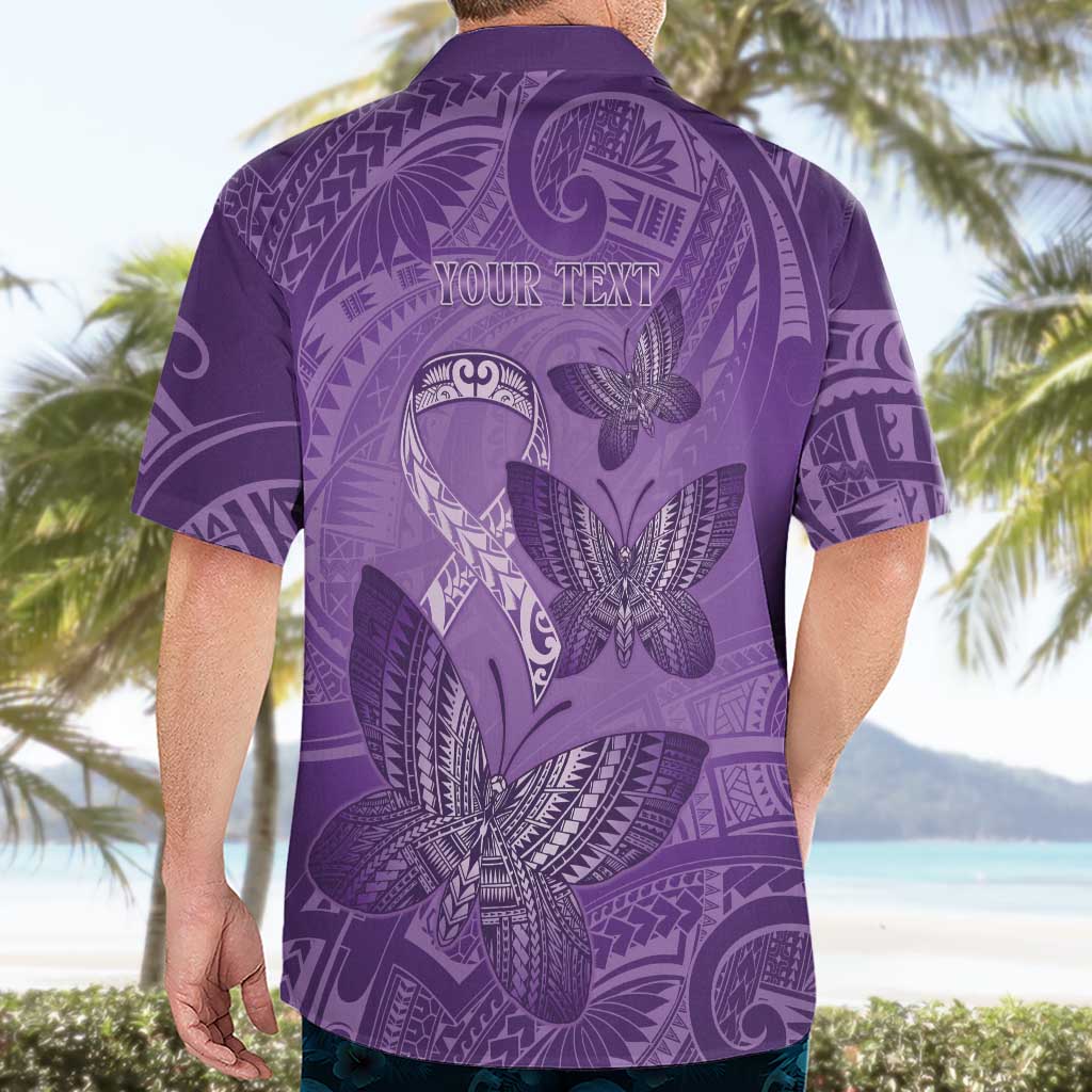 Personalised Polynesia Lupus Awareness Month Hawaiian Shirt Warrior Purple Ribbon Polynesian Butterflies