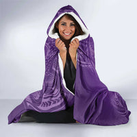 Polynesia Lupus Awareness Month Hooded Blanket Warrior Purple Ribbon Polynesian Butterflies