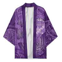 Personalised Polynesia Lupus Awareness Month Kimono Warrior Purple Ribbon Polynesian Butterflies