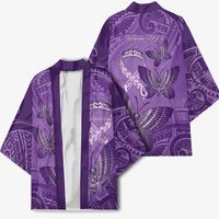 Personalised Polynesia Lupus Awareness Month Kimono Warrior Purple Ribbon Polynesian Butterflies