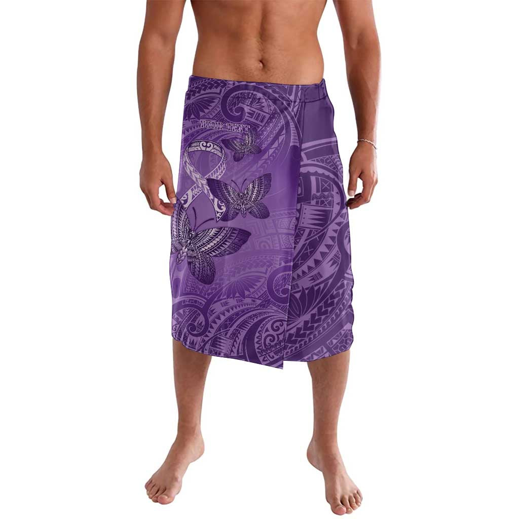 Personalised Polynesia Lupus Awareness Month Lavalava Warrior Purple Ribbon Polynesian Butterflies