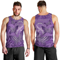 Personalised Polynesia Lupus Awareness Month Men Tank Top Warrior Purple Ribbon Polynesian Butterflies