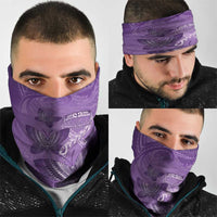 Polynesia Lupus Awareness Month Neck Gaiter Warrior Purple Ribbon Polynesian Butterflies