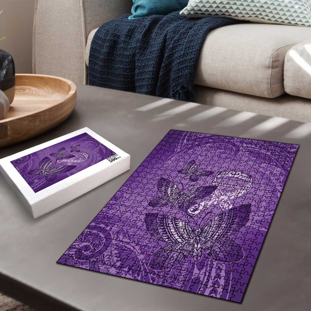 Polynesia Lupus Awareness Month Puzzle Warrior Purple Ribbon Polynesian Butterflies