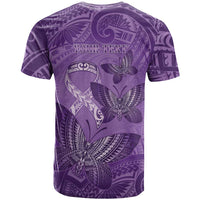 Personalised Polynesia Lupus Awareness Month T Shirt Warrior Purple Ribbon Polynesian Butterflies
