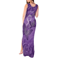 Personalised Polynesia Lupus Awareness Month Tank Maxi Dress Warrior Purple Ribbon Polynesian Butterflies