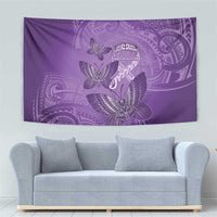 Polynesia Lupus Awareness Month Tapestry Warrior Purple Ribbon Polynesian Butterflies