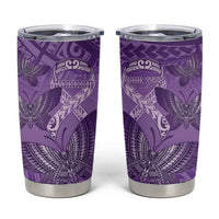 Personalised Polynesia Lupus Awareness Month Tumbler Cup Warrior Purple Ribbon Polynesian Butterflies