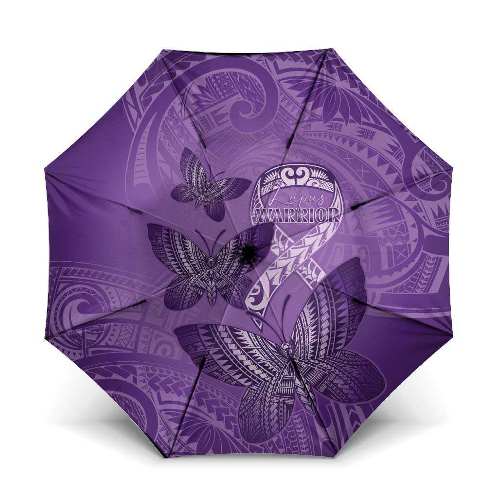 Polynesia Lupus Awareness Month Umbrella Warrior Purple Ribbon Polynesian Butterflies
