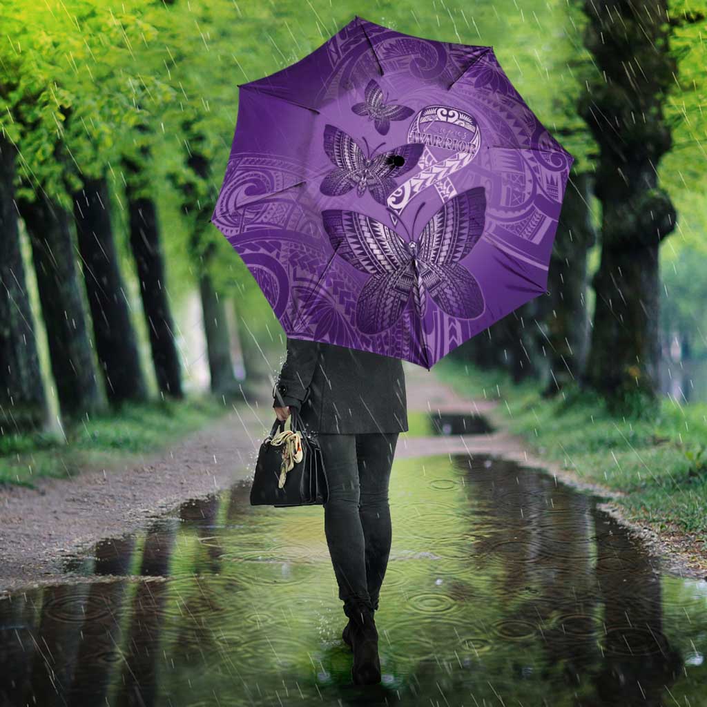 Polynesia Lupus Awareness Month Umbrella Warrior Purple Ribbon Polynesian Butterflies