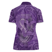 Personalised Polynesia Lupus Awareness Month Women Polo Shirt Warrior Purple Ribbon Polynesian Butterflies
