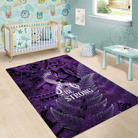 Lupus Awareness Month New Zealand Area Rug Be Strong Warrior Maori Silver Fern