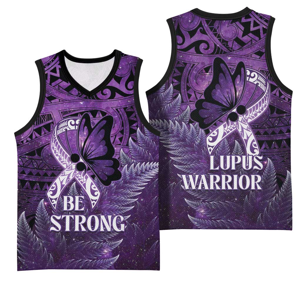 Lupus Awareness Month New Zealand Basketball Jersey Be Strong Warrior Maori Silver Fern