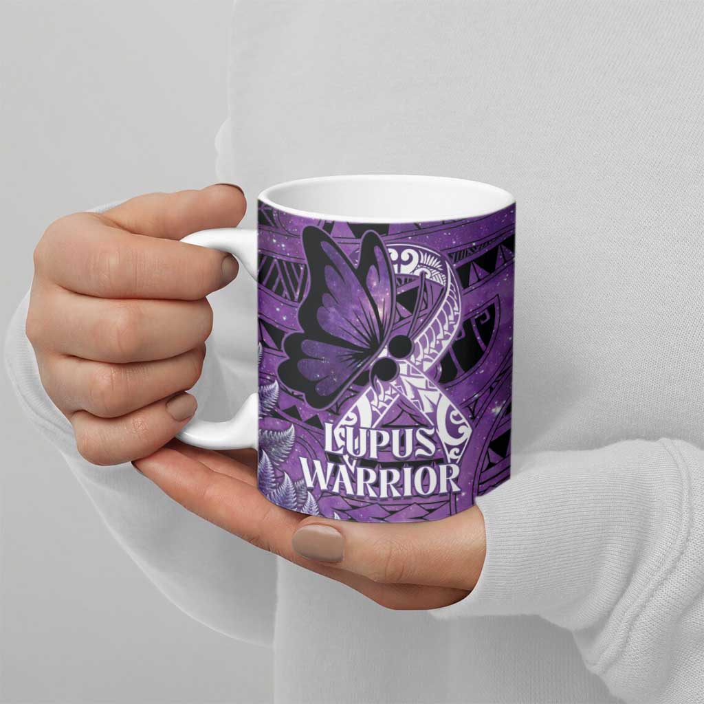 Lupus Awareness Month New Zealand Ceramic Mug Be Strong Warrior Maori Silver Fern