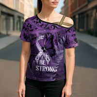 Lupus Awareness Month New Zealand Cross Shoulder Shirt Be Strong Warrior Maori Silver Fern