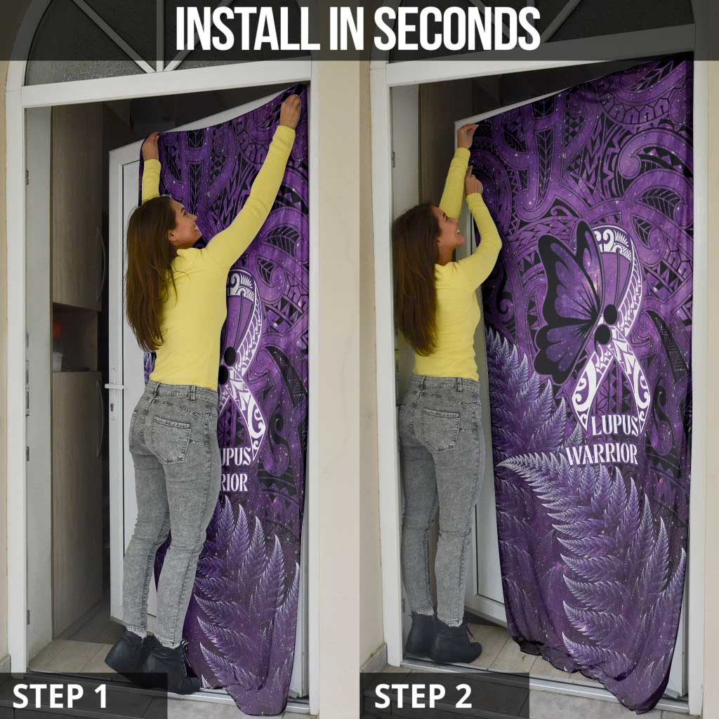 Lupus Awareness Month New Zealand Door Cover Be Strong Warrior Maori Silver Fern