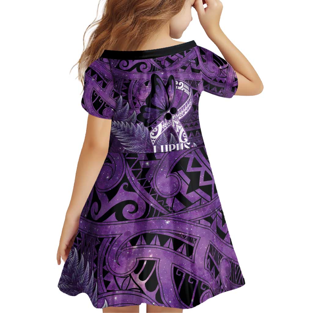 Lupus Awareness Month New Zealand Family Matching Puletasi and Hawaiian Shirt Be Strong Warrior Maori Silver Fern LT14 - Polynesian Pride