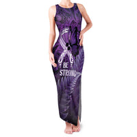 Lupus Awareness Month New Zealand Family Matching Tank Maxi Dress and Hawaiian Shirt Be Strong Warrior Maori Silver Fern LT14 Mom's Dress Purple - Polynesian Pride
