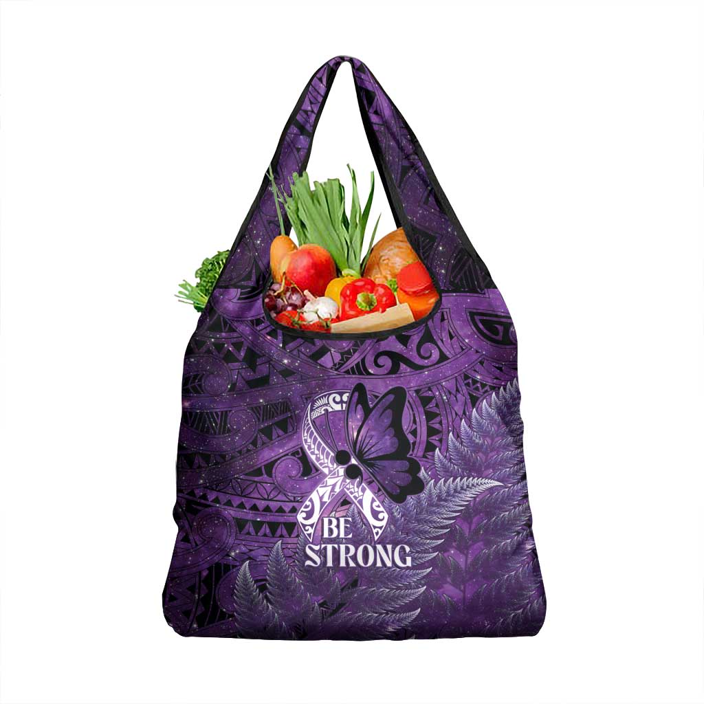 Lupus Awareness Month New Zealand Grocery Bag Be Strong Warrior Maori Silver Fern