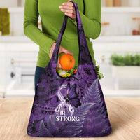 Lupus Awareness Month New Zealand Grocery Bag Be Strong Warrior Maori Silver Fern