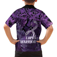 Lupus Awareness Month New Zealand Kid Hawaiian Shirt Be Strong Warrior Maori Silver Fern