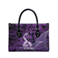 Lupus Awareness Month New Zealand Leather Bag Be Strong Warrior Maori Silver Fern